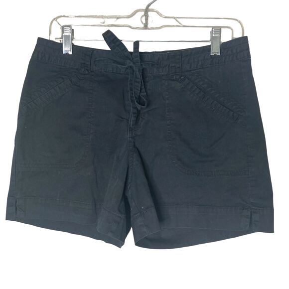 St Johns Bay Shorts Womens 6P Black Cargo Tie Front - Picture 8 of 8